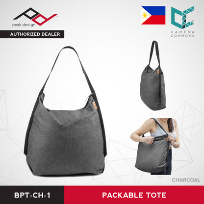 Peak Design Packable Tote Bag for Traveling Everyday Use Nylon Unisex Charcoal White Raw