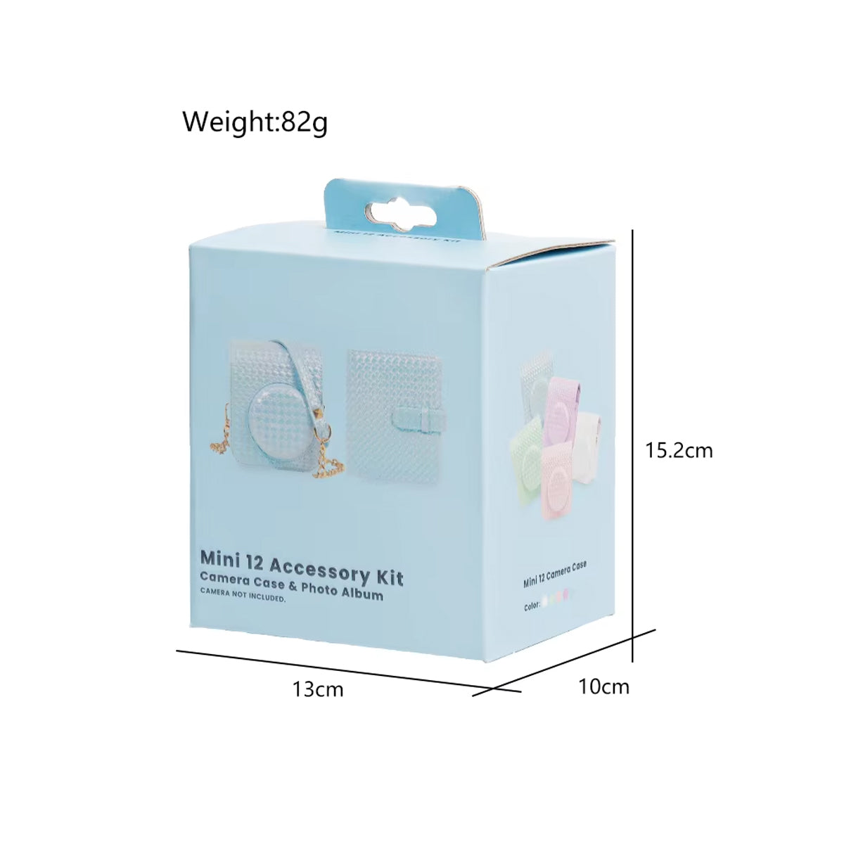 Metallic Iridescent Shiny Weave Case + Album Set for Fujifilm Instax Mini 12 Camera Mermaid Basket