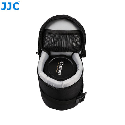 JJC Lens Pouch – Compact Padded Camera Lens Case with Belt Loop, Secure Velcro Flap & Zipper Top