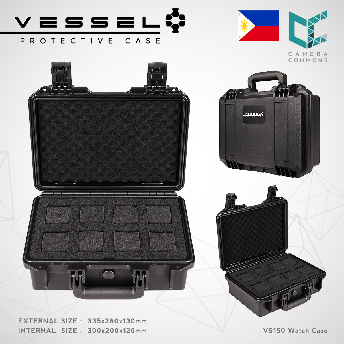 VESSEL Watch Case Organizer Storage Hard Cases with Foam for Watches