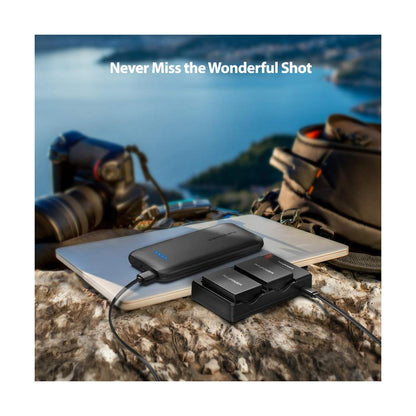 RAVPower LP-E8 Camera Battery Charger with 2pcs Batteries Set for Canon Cameras LPE8