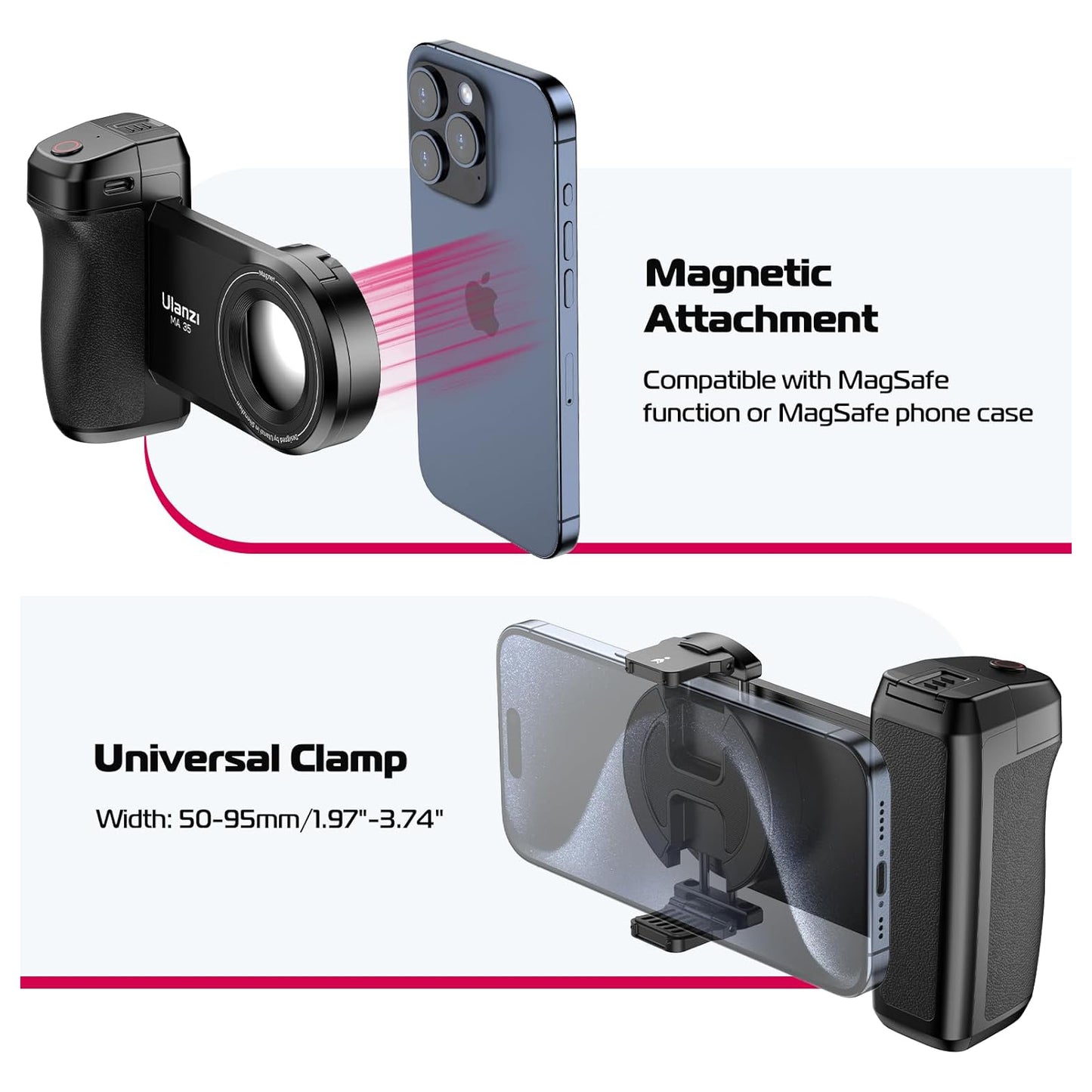 Ulanzi MA35 MagSafe Bluetooth Smartphone Camera Shutter and Grip Magnetic Portable M032GBB1