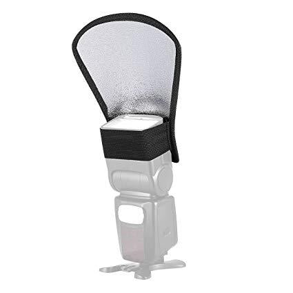 Flash Reflector White Silver for Photography Speedlite