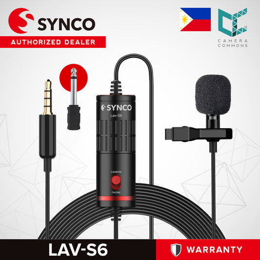 Synco Lav-S6 Omnidirectional Lavalier Microphone Mic