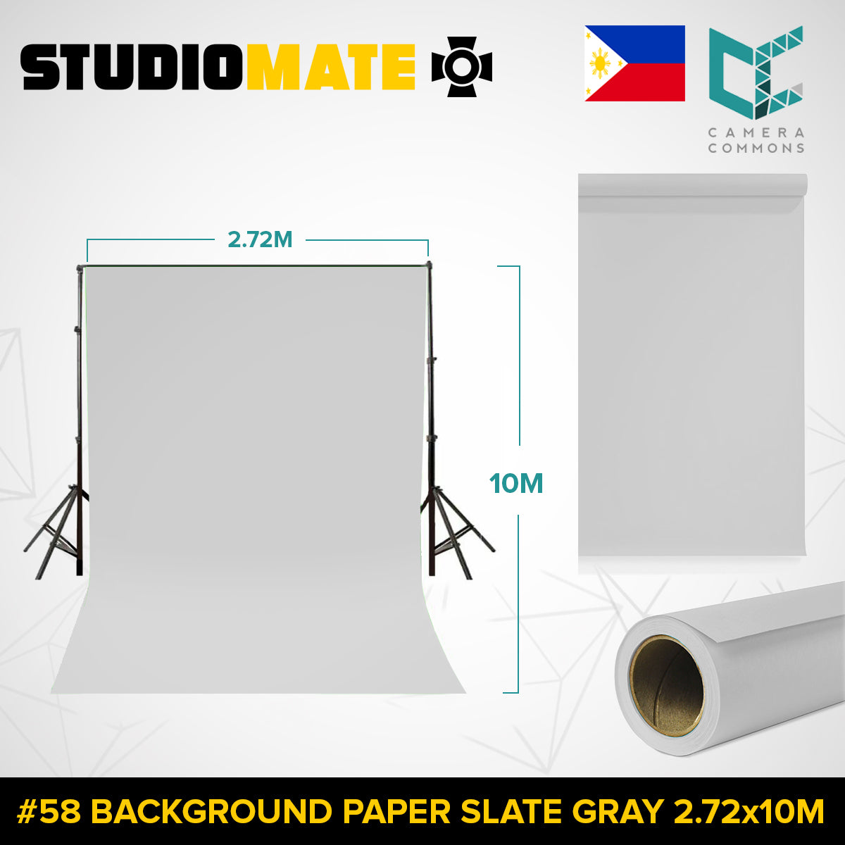 Studiomate Seamless Photography Videography Backdrop Background Paper 2.72x10m / 8.92x32 ft Studio Equipment