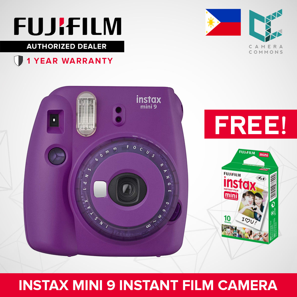 FUJIFILM Instax Mini 9 Clear Camera Instant Camera
