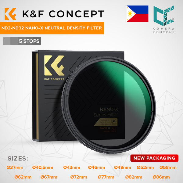 K&F Concept Nano-X Variable Fader NDX ND2 - ND32 NANOX ND Filter | ND2-ND32 37mm 40.5mm 43mm 46mm 49mm 52mm 58mm 62mm 67mm 72mm 77mm 82mm 86mm