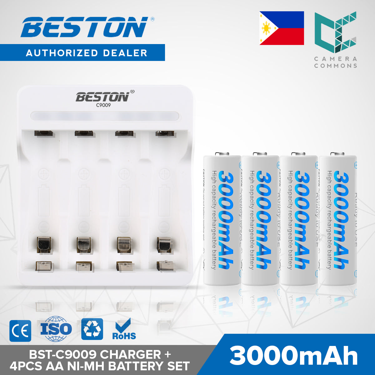 Beston SET C9009 Charger + AA AAA Nimh Battery 1200mah 1300mah 3000mah 3300mah