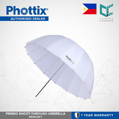 Phottix Premio Shoot Through Umbrella 85cm 33 Inches PH85382