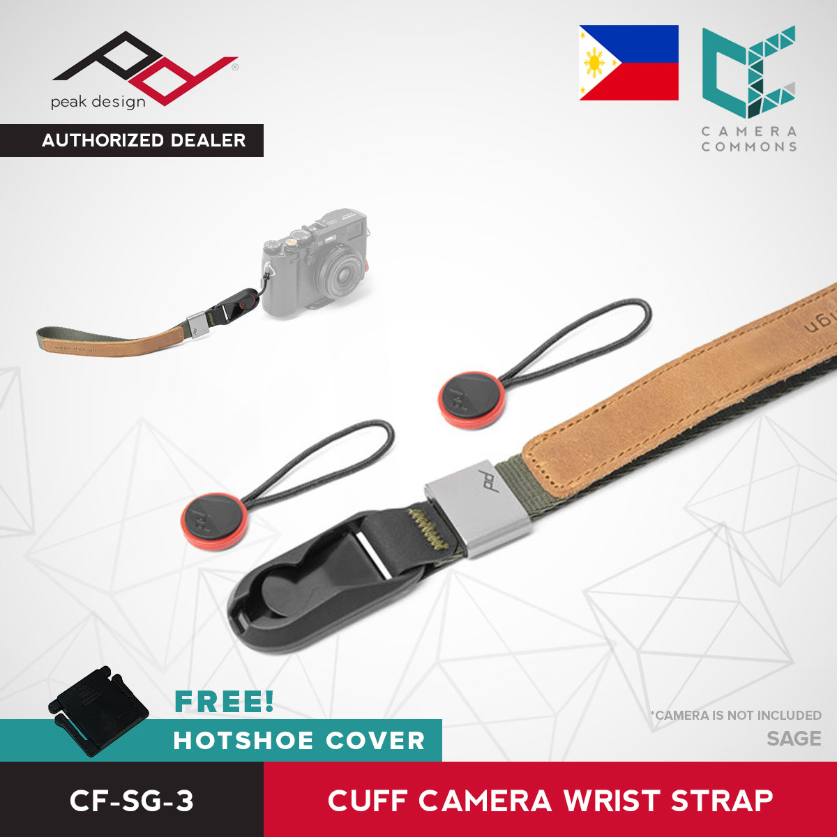 Peak Design Cuff Camera Wrist Strap Ash Black Midnight Sage Coyote