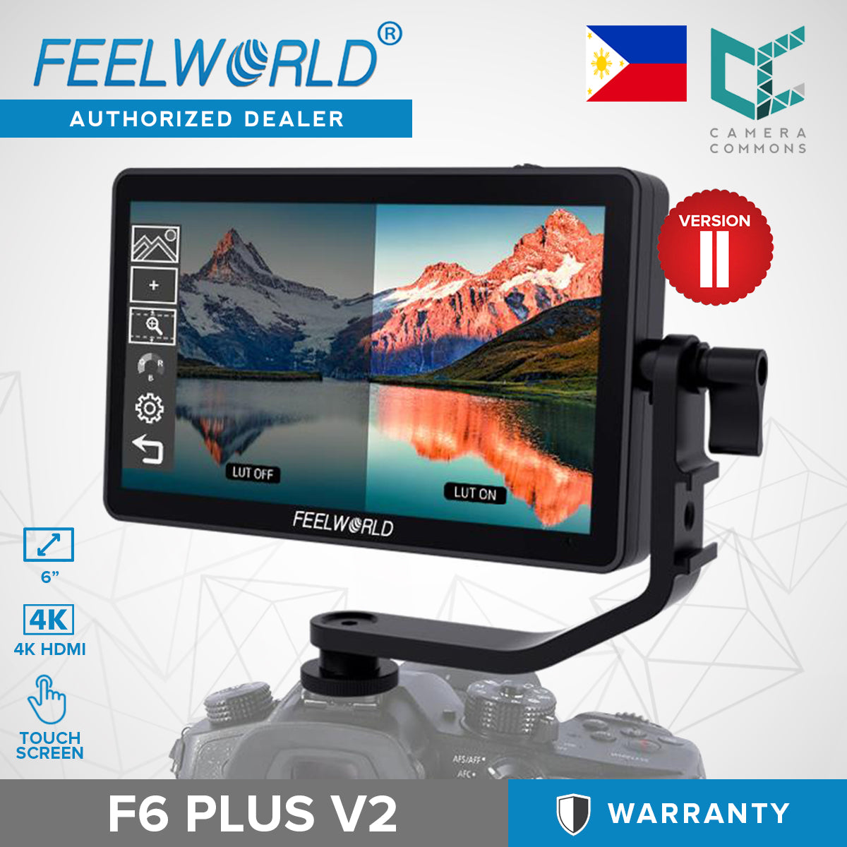 FEELWORLD F6 Plus 5.5" F6 Plus V2 6" Video Monitor 4K HDMI for Camera Studio Equipment