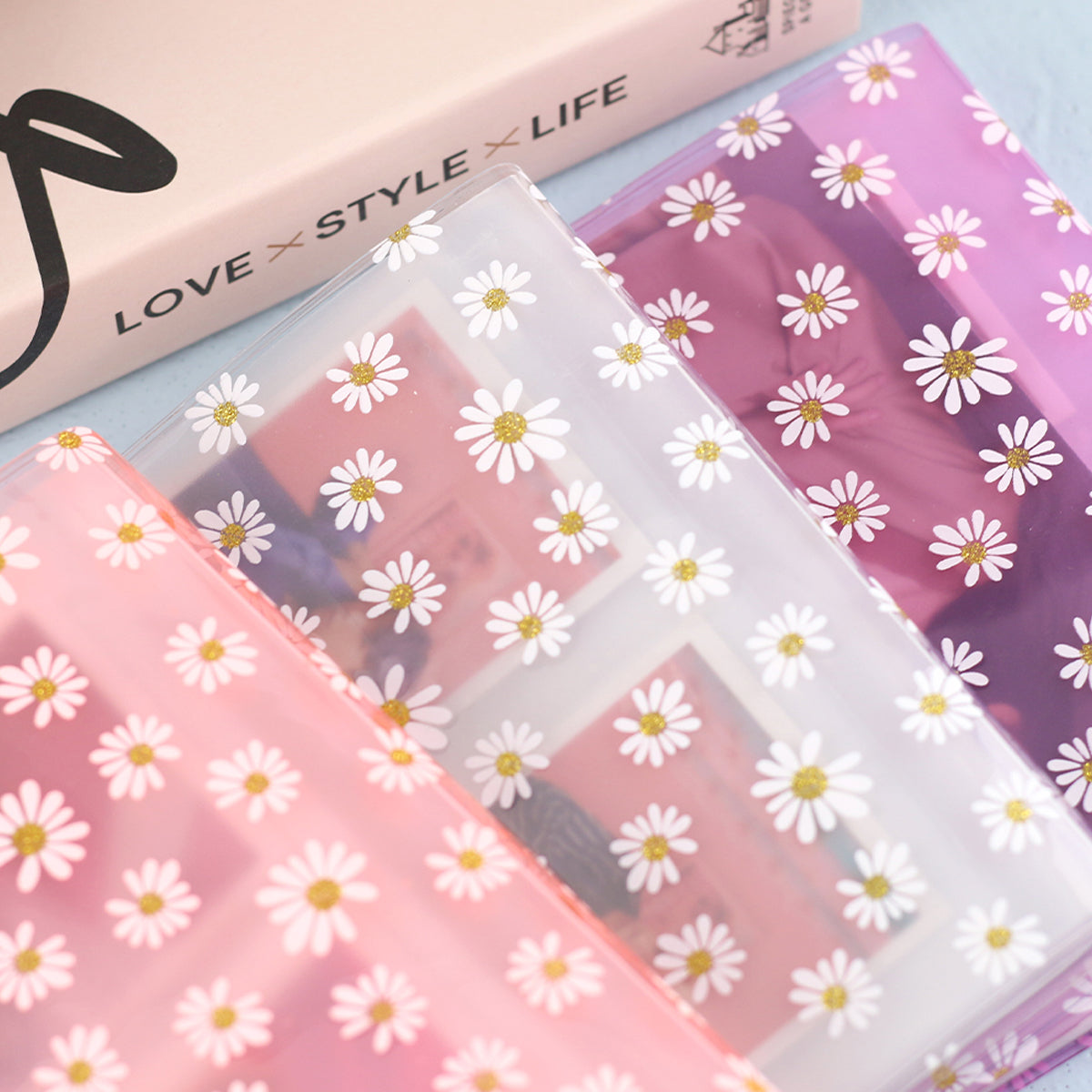 Photo Album 64 Pockets Slots Clear Transparent Daisy Plastic for Fujifilm Instax Mini Films