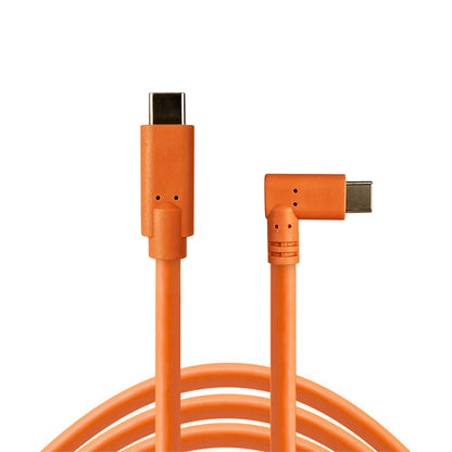 STUDIOMATE USB Type C to USB Type C Right Angle Orange Cable Connector 5 meters 5m