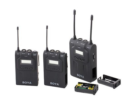 BOYA BY-WM8 UHF Dual-Channel Wireless Lavalier Microphone System with 48 Channels 6 Hours Continuous Running Time for Interviews - Camera Commons PH