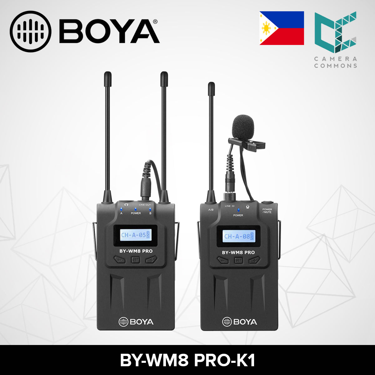 CLEARANCE BOYA BY-WM8 PRO K1 UHF Dual Channel Wireless Lapel Receiver BYWM8PK1