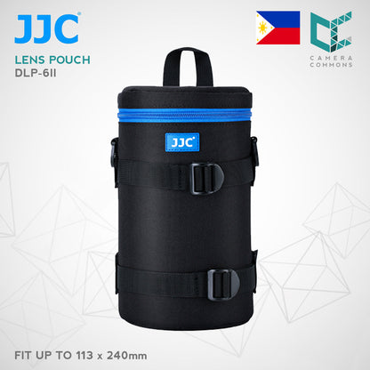 JJC DLP-1II Water Resistant Deluxe Lens Pouch with Shoulder Strap for Canon, Nikon, Sony, Fujifilm, Samsung, Tamron, Leica lenses (DLP-1II, DLP-2II, DLP-3II, DLP-4II, DLP-5II, DLP-6II, DLP-7II)