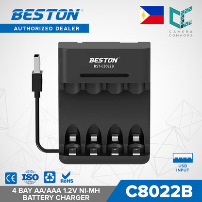 Beston C8022B 4 Bay Battery Charger for 1.2V AA AAA NI-MH USB Input