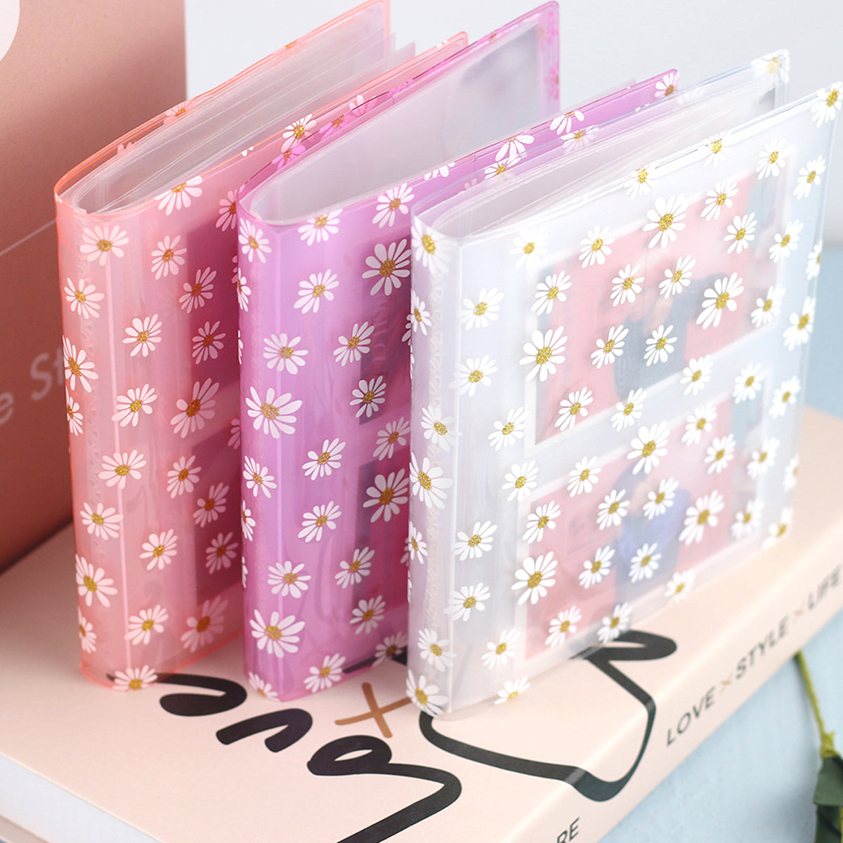Photo Album 64 Pockets Slots Clear Transparent Daisy Plastic for Fujifilm Instax Mini Films