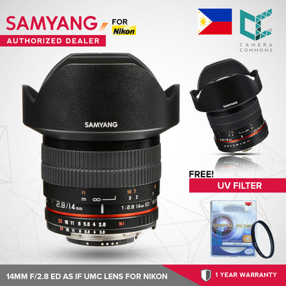 Samyang 14mm f/2.8 ED AS IF UMC Lens for Nikon F