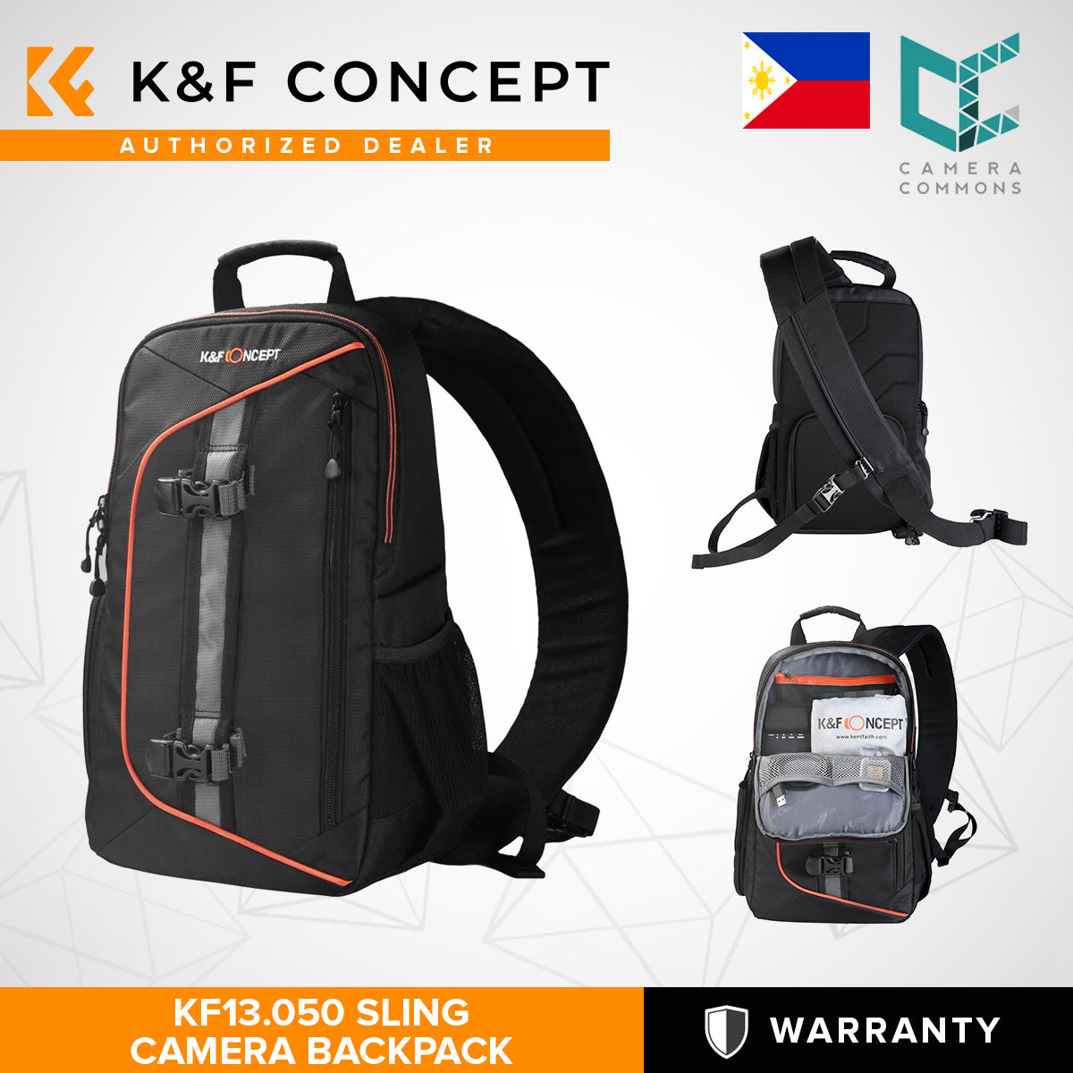 K&F Concept Nylon Sling Camera Bag Backpack for Travel Photography for DSLR Mirrorless etc. - KF13.050 SLING
