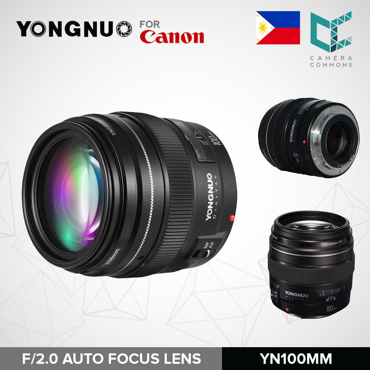 Yongnuo YN100mm f/2.0 Auto Focus Lens for Canon EF DSLR 100mm
