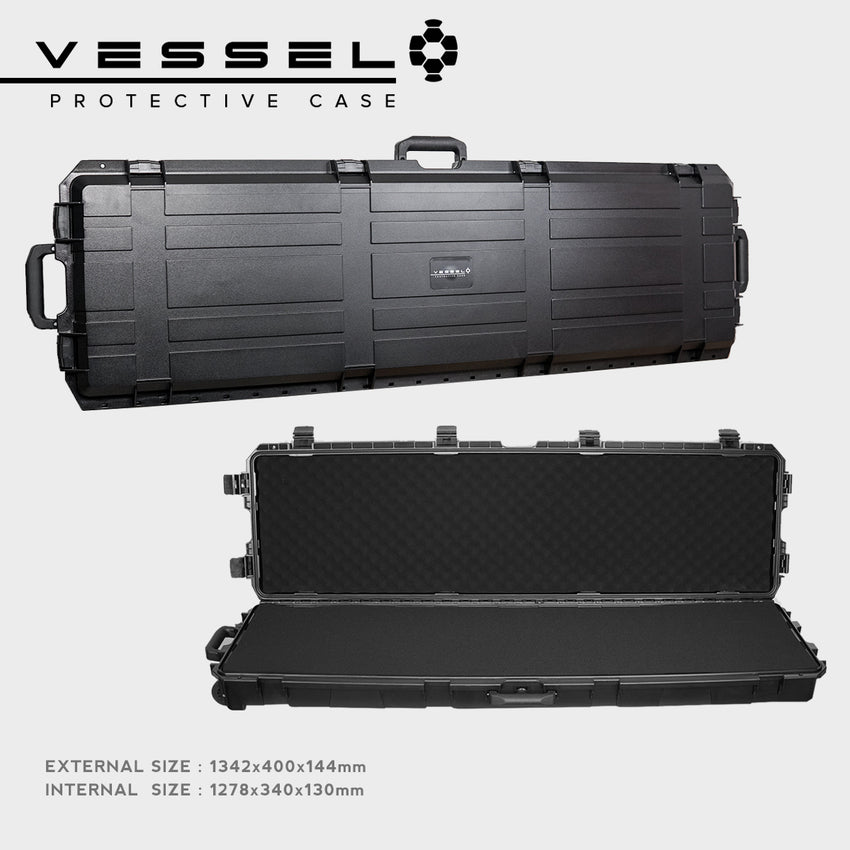 VESSEL VS13034 528" Tactical Trolley Waterproof Long Hard Case with Wheels for Digital Equipment , Weapons , Equipment , Rifles, Guns, Shotguns