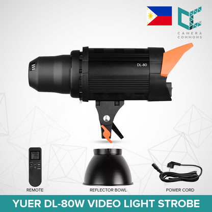 Yuer DL-80W 3200K-5600K Color Temperature Video Light Strobe for Videography and Photography