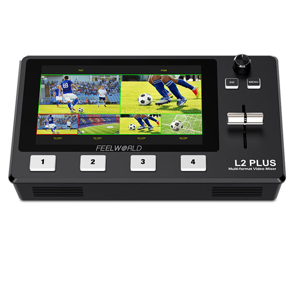 FEELWORLD L2 Plus Multi Camera Video Mixer Switcher 5.5" Touch PTZ Control Chroma Key Live Streaming