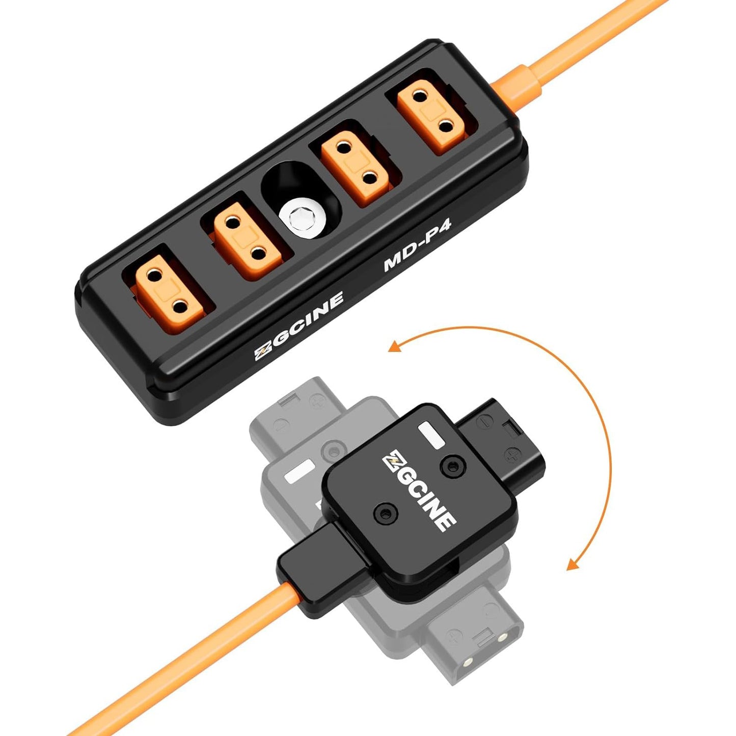 ZGCINE MD-P4 Male D-Tap to 4-Port Female D-Tap One Point Four Splitter Adapter Cable 60cm 150W