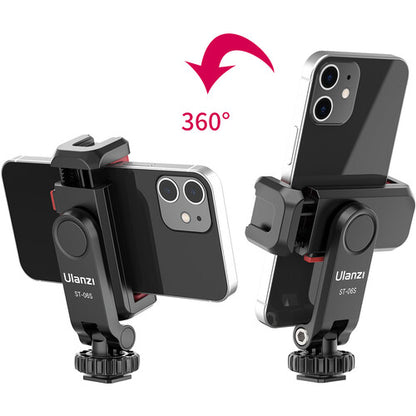 Ulanzi ST-06S Multi Function Phone Holder with Cold Shoe & 1/4 Hole Connector for Camera Setup 2575