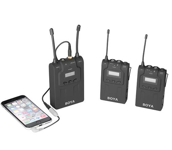 BOYA BY-WM8 UHF Dual-Channel Wireless Lavalier Microphone System with 48 Channels 6 Hours Continuous Running Time for Interviews - Camera Commons PH