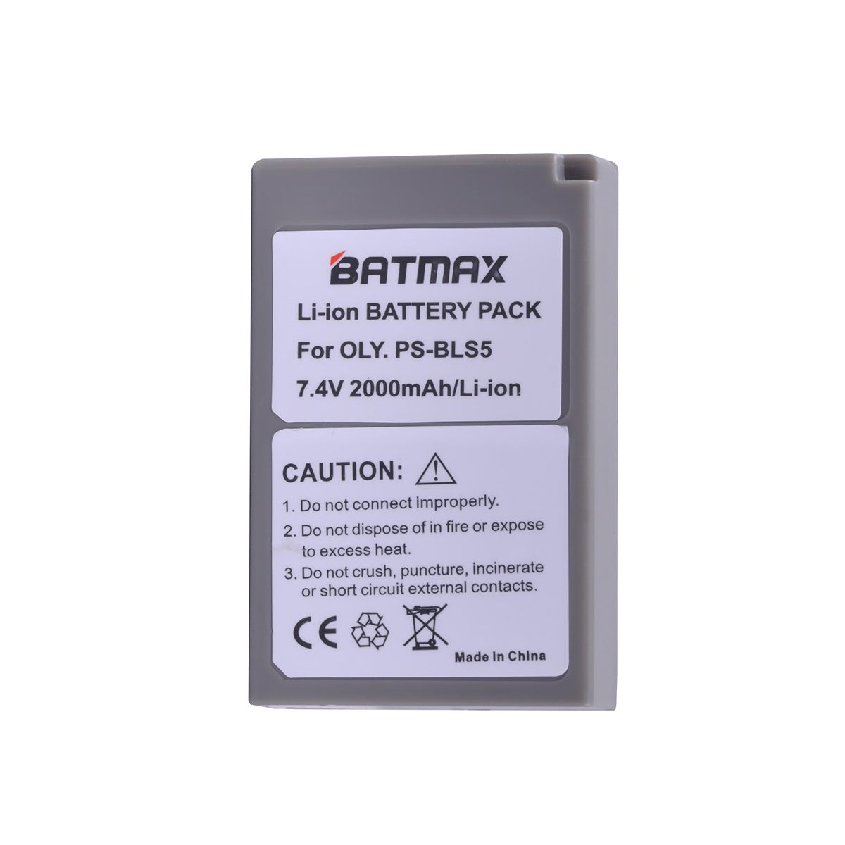 CLEARANCE Batmax Li-Ion Battery 1PC PS-BLS5 for Olympus