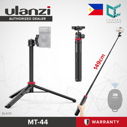 Ulanzi MT-44 Extendable Phone Vlogging Portable Stand Mini Tripod 146cm Selfie Stick 2502