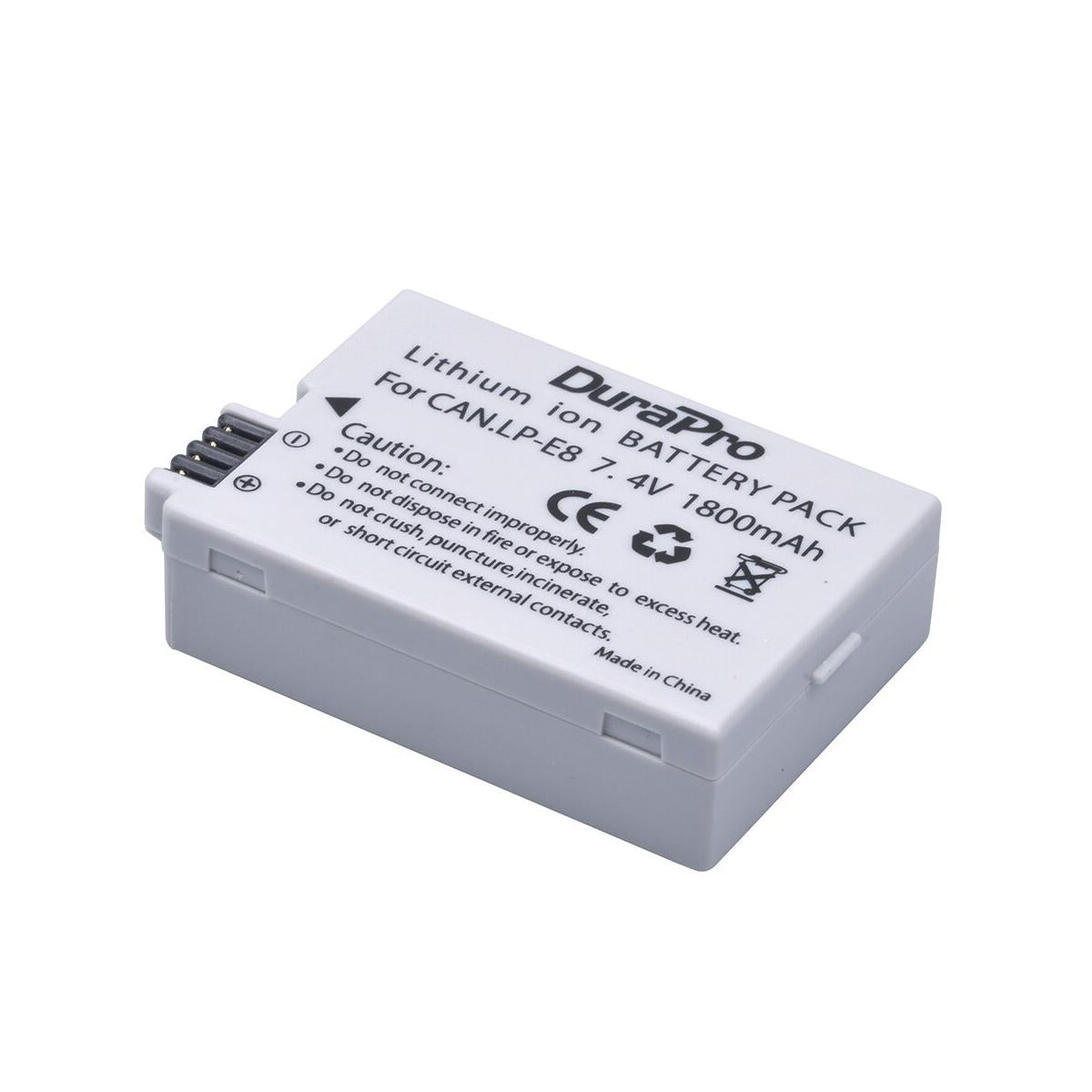 DuraPro LP-E8 Battery LP E8 LPE8 Batteries For Canon EOS 550D 600D 650D 700D kiss X4 X5 X6i X7i Rebel T2i T3i T4i T5i
