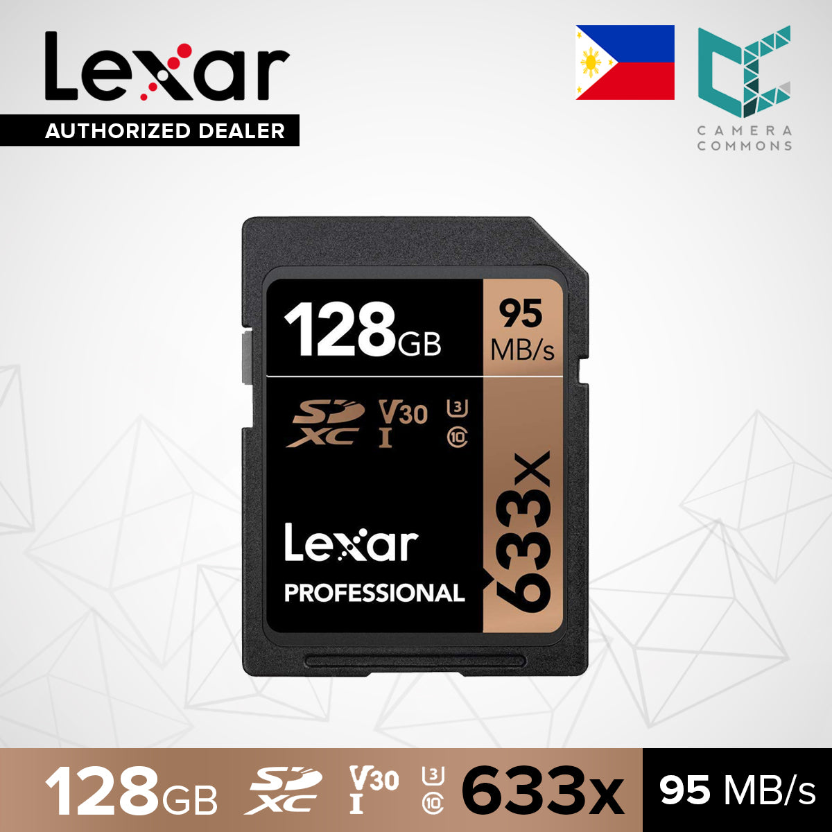 Lexar Professional High-Performance 633X SDHC / SDXC UHS-I/U1 Card (16gb, 32gb , 64gb, 128gb, 256gb)