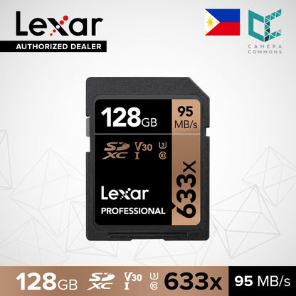 Lexar Professional High-Performance 633X SDHC / SDXC UHS-I/U1 Card (16gb, 32gb , 64gb, 128gb, 256gb)