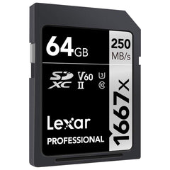 Lexar Professional 1667x UHS-II SDXC SD Memory Card Silver Series (64GB, 128GB, 256GB)