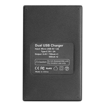 BESTON EN-EL15 LCD Dual USB Charger (Micro USB Type-C) for Camera Batteries ENEL15