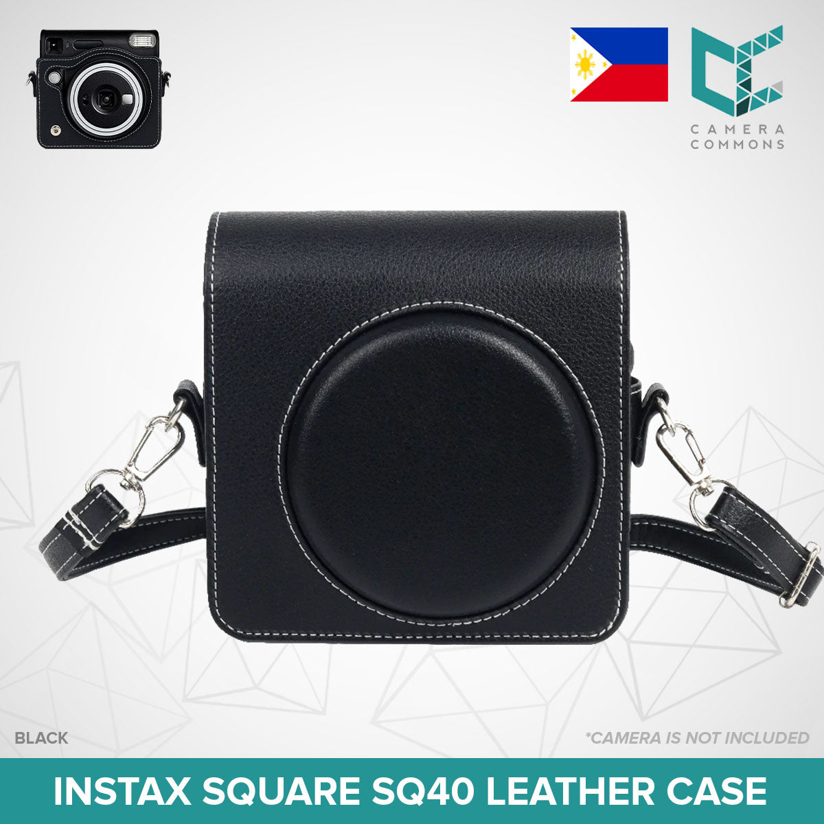 Leather Case Bag Cover Plain Colors for Fujifilm Instax Square 40 SQ40 Instant Film Camera PU-Leather