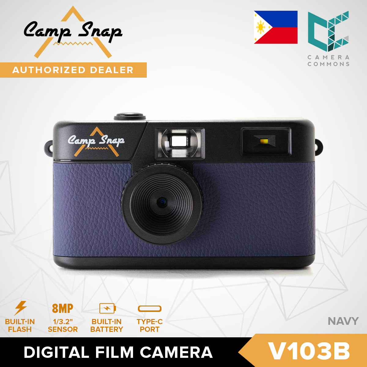 Camp Snap V103B / V105 Digital Film Camera 8MP Point and Shoot Vintage Photo Retro Screen Free with Flash Type C