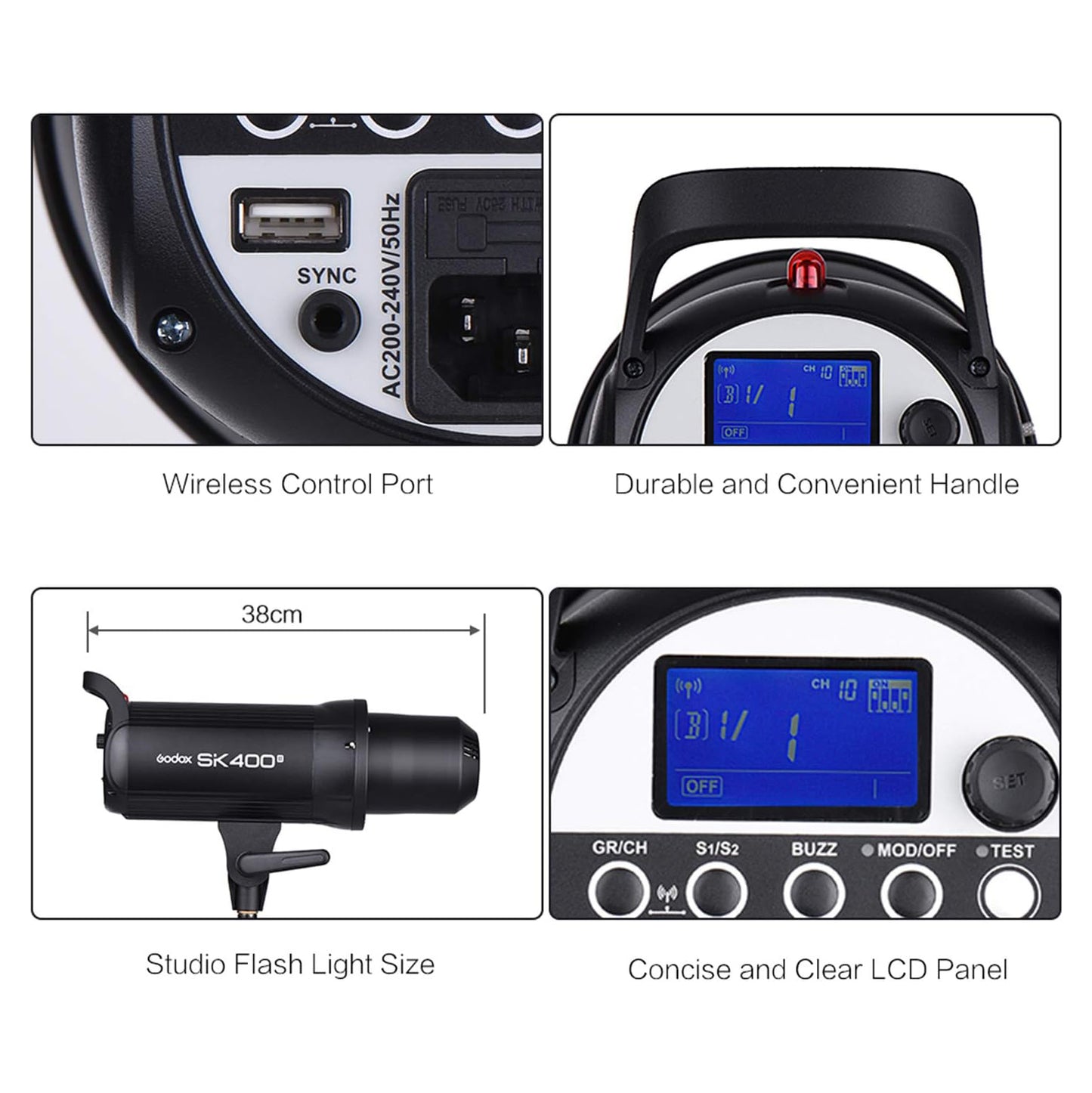 Godox SK400II Studio Flash Monolight (2-Light Studio Kit) Photography Lighting