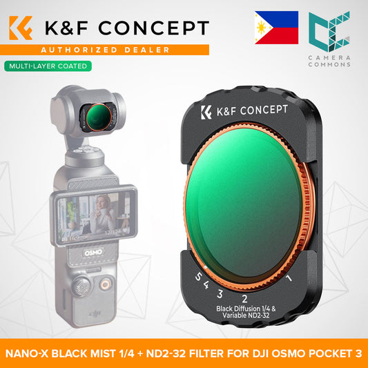 K&F Concept Black Mist 1/4 + ND2-32 Filter for DJI Osmo Pocket 3 Camera Lens Accessories