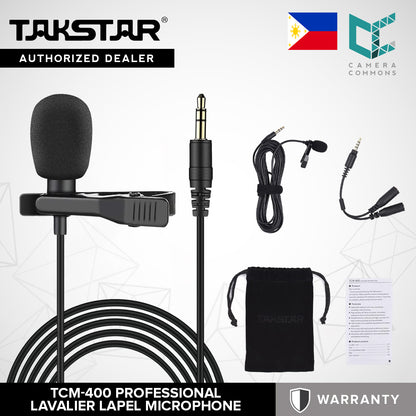 Takstar TCM-400 Lavalier Lapel Microphone Wired Audio Equipment TCM400