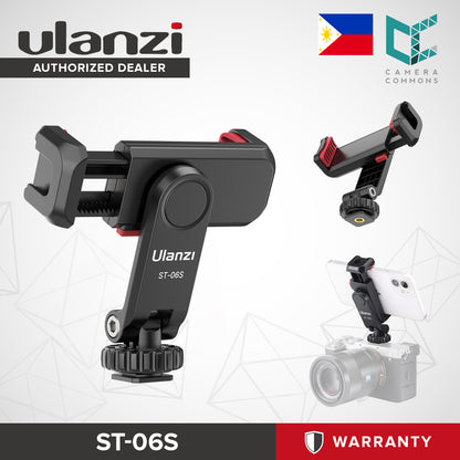 Ulanzi ST-06S Multi Function Phone Holder with Cold Shoe & 1/4 Hole Connector for Camera Setup 2575