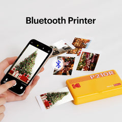 Kodak Mini 2 Retro 2.1"x3.4" Bluetooth Photo Printer Set 4PASS Borderless Print P210R