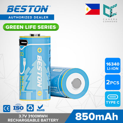 Beston Green Life Series AA AAA C D 9V 16340 18650 Li-ion Rechargeable Battery Type C