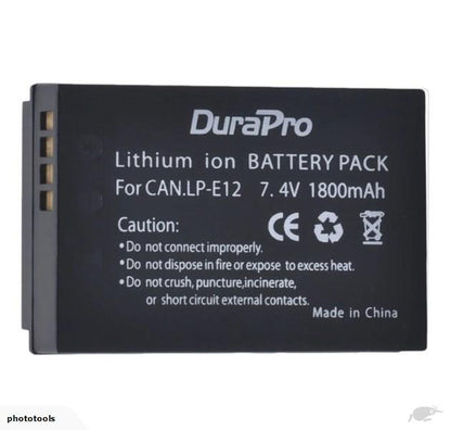 DuraPro LP-E12 1800mAh Battery for Canon EOS M M2 100D Kiss X7 Rebel SL1
