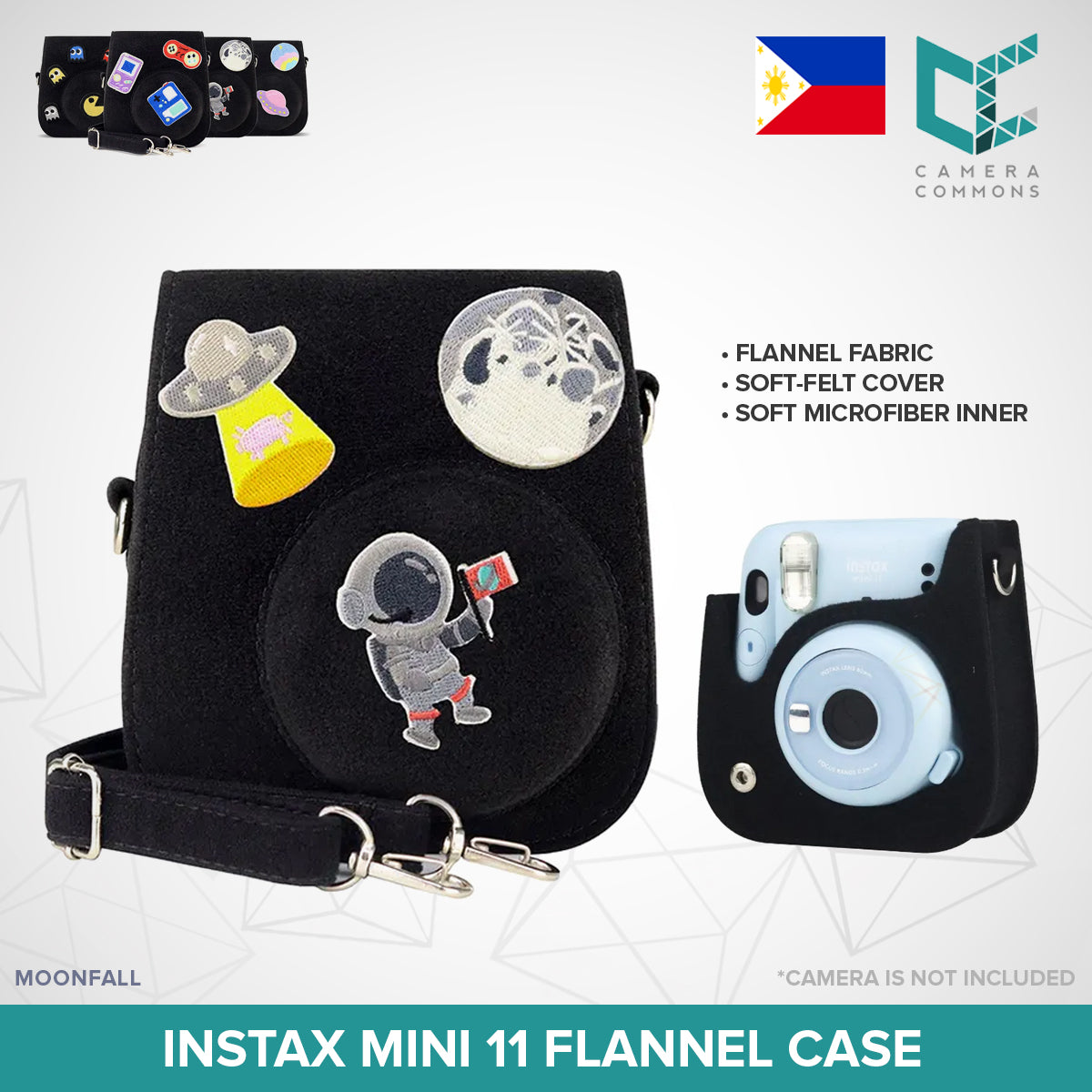 Leather Case Flannel Case Bag Cover Plain Colors for Fujifilm Instax Mini 11 Mini 12 Instant Film Camera PU Leather