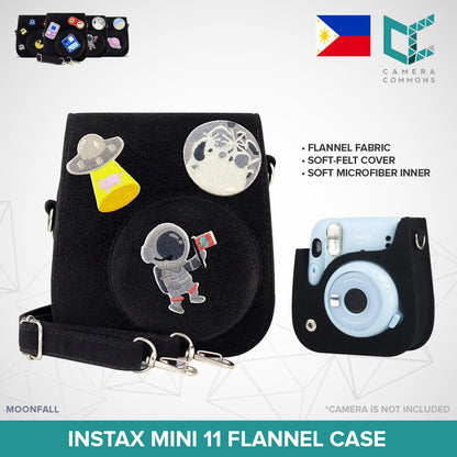 Leather Case Flannel Case Bag Cover Plain Colors for Fujifilm Instax Mini 11 Mini 12 Instant Film Camera PU Leather