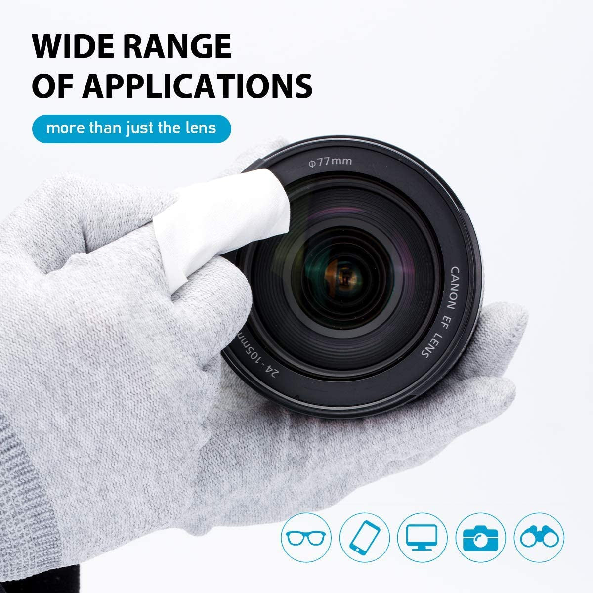 VSGO V-CL01-E Microfiber Cleaning Cloths 20pcs for Camera Lens Glasses Eyeglasses Cell Phone